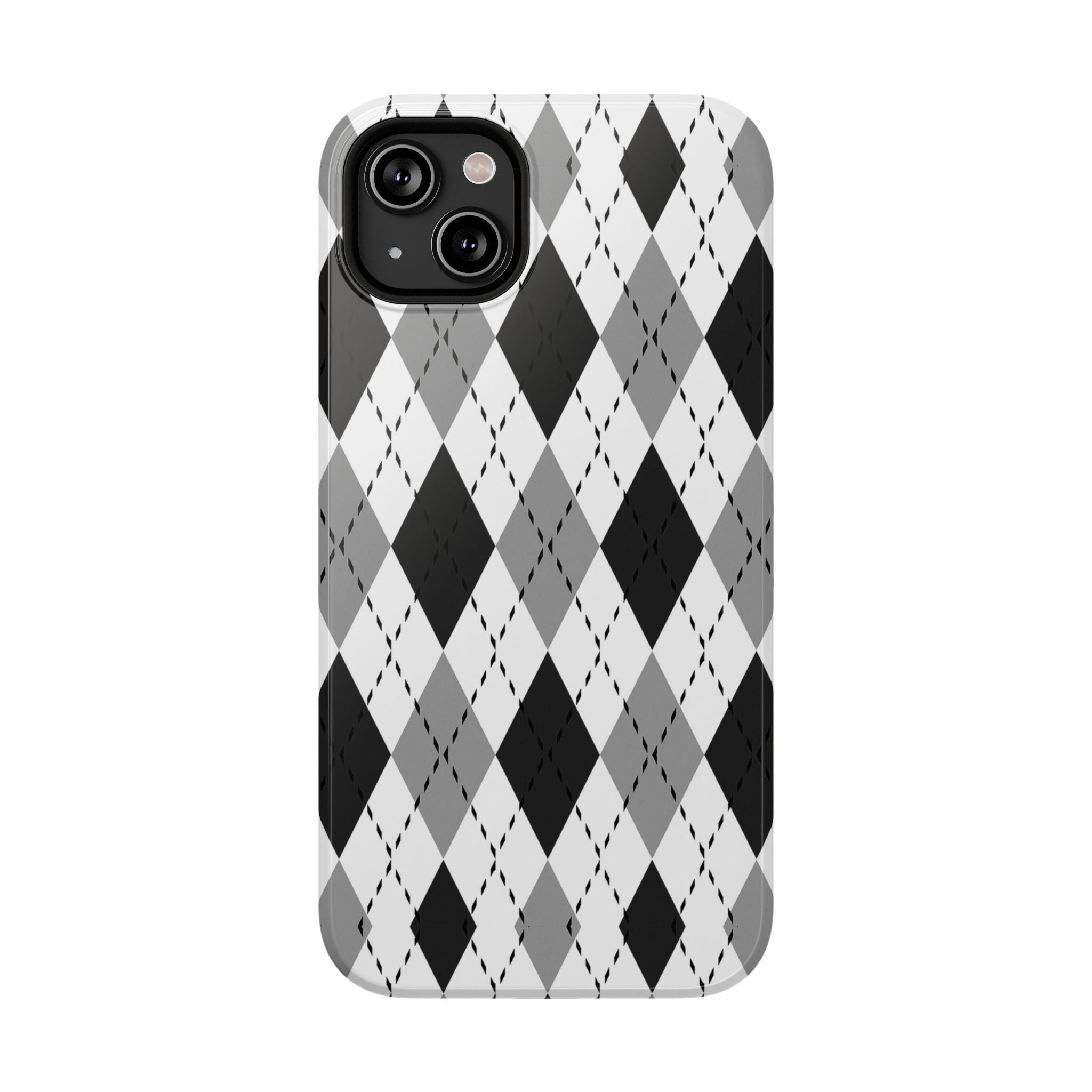 Monochrome Argyle Tough iPhone Case
