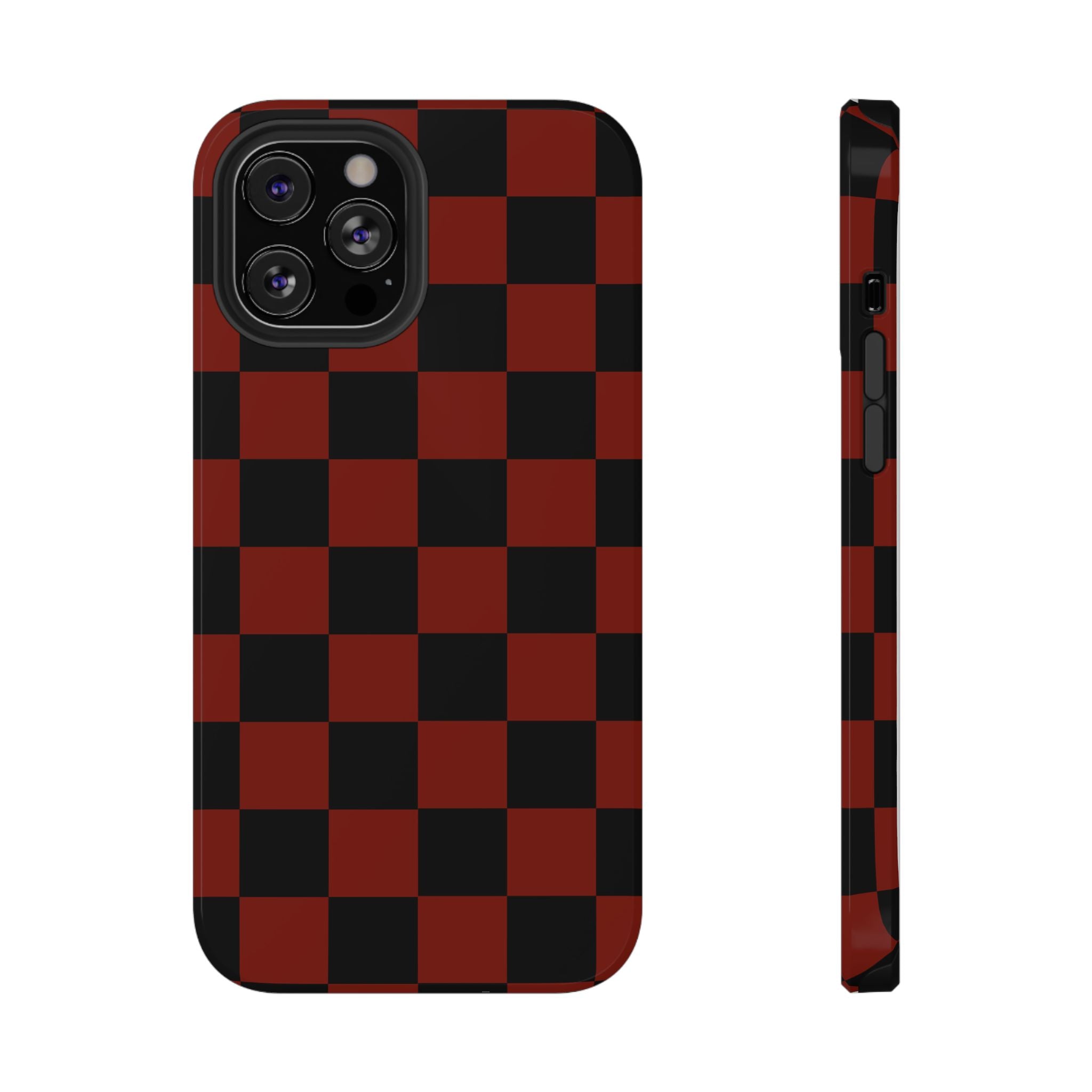 Red Grid Tough iPhone Case