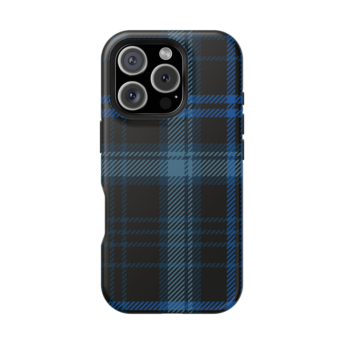 Blue Plaid MagSafe Tough iPhone Case