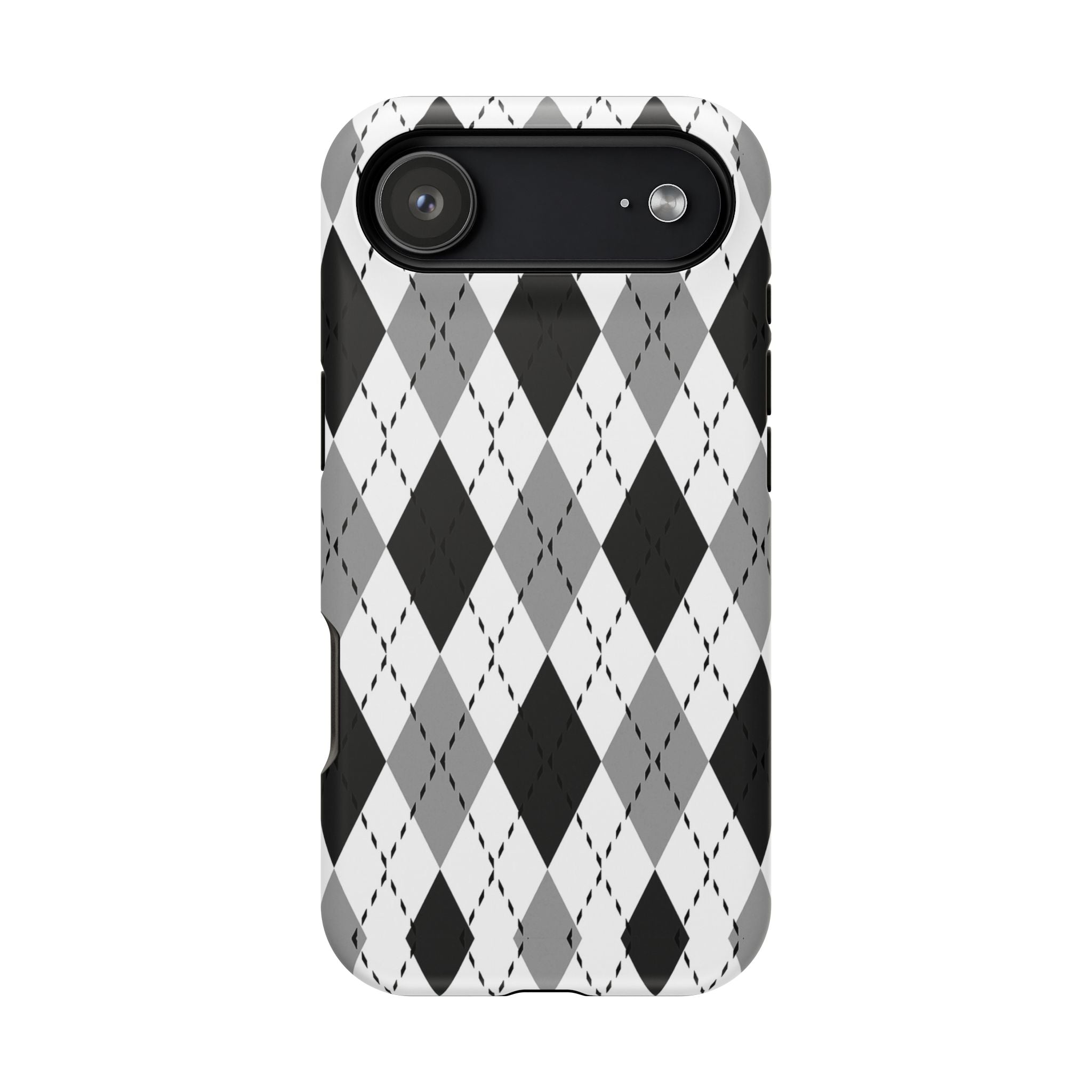 Monochrome Argyle Tough iPhone Case