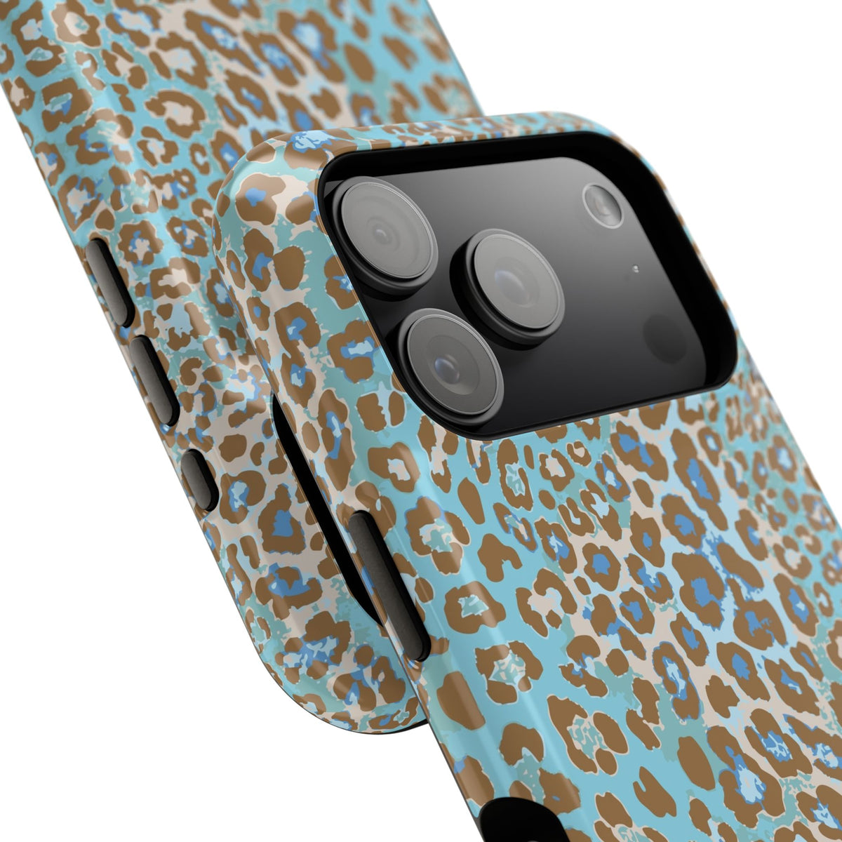 Faded Blue Leopard MagSafe Tough iPhone Case
