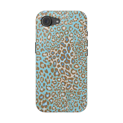 Faded Blue Leopard MagSafe Tough iPhone Case