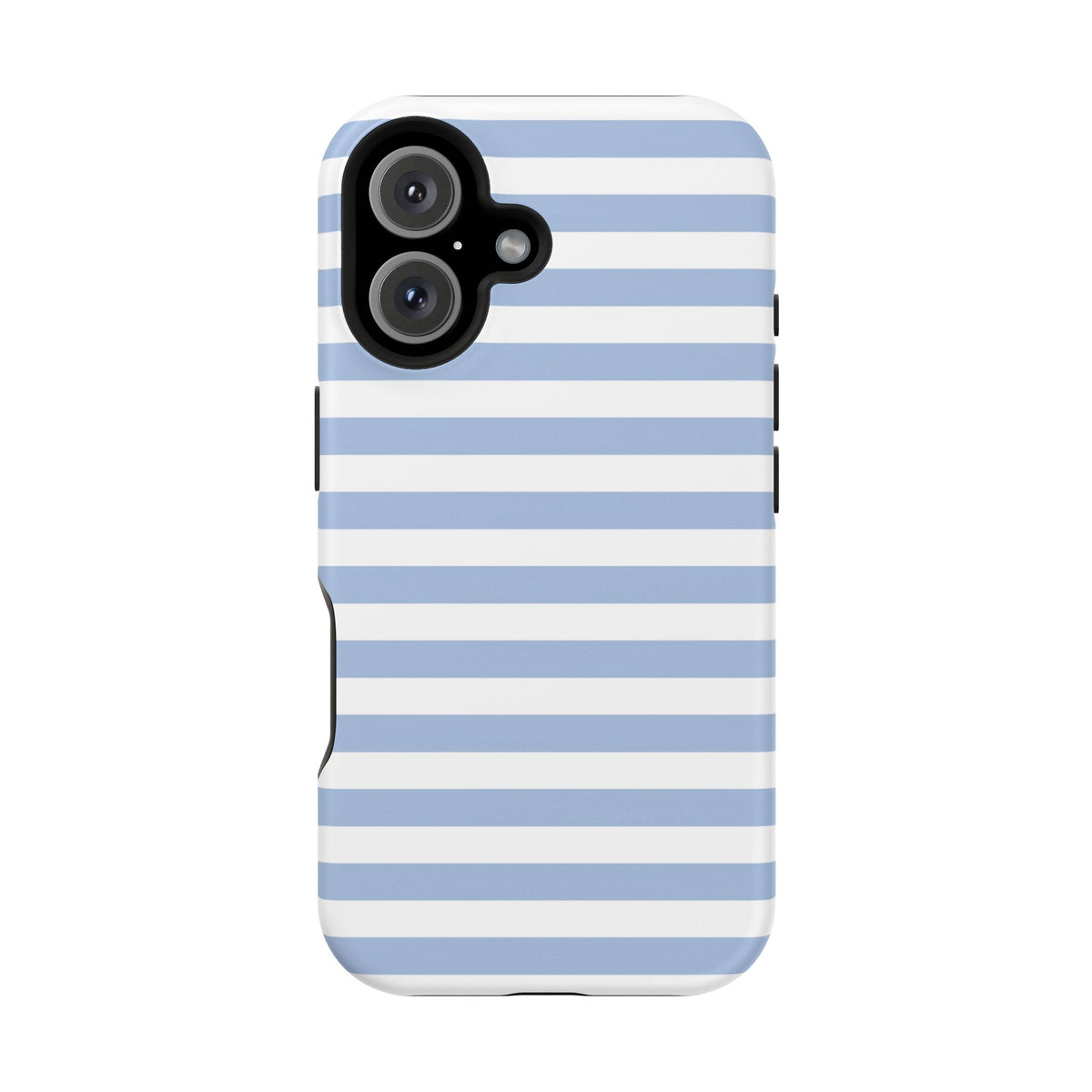 White and Blue Stripes MagSafe Tough iPhone Case