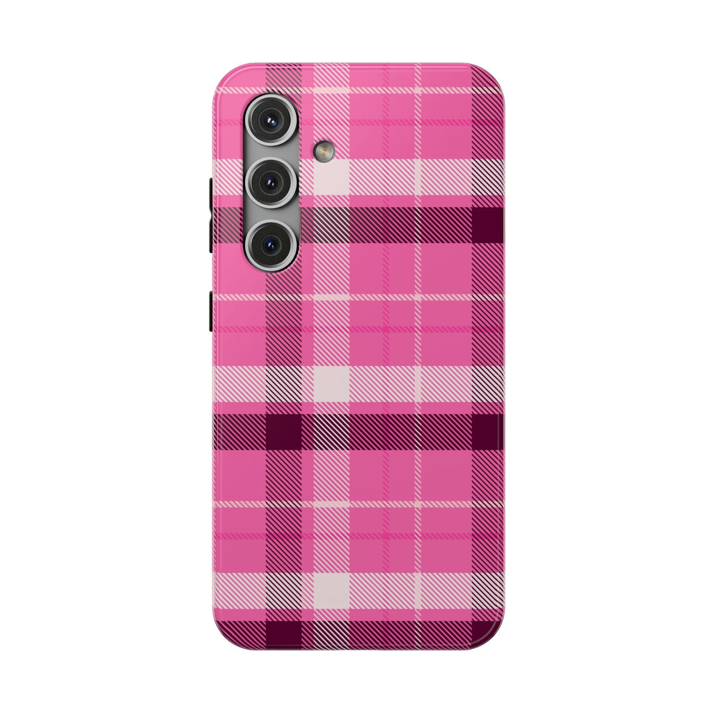 Pink Plaid Tough Samsung Case