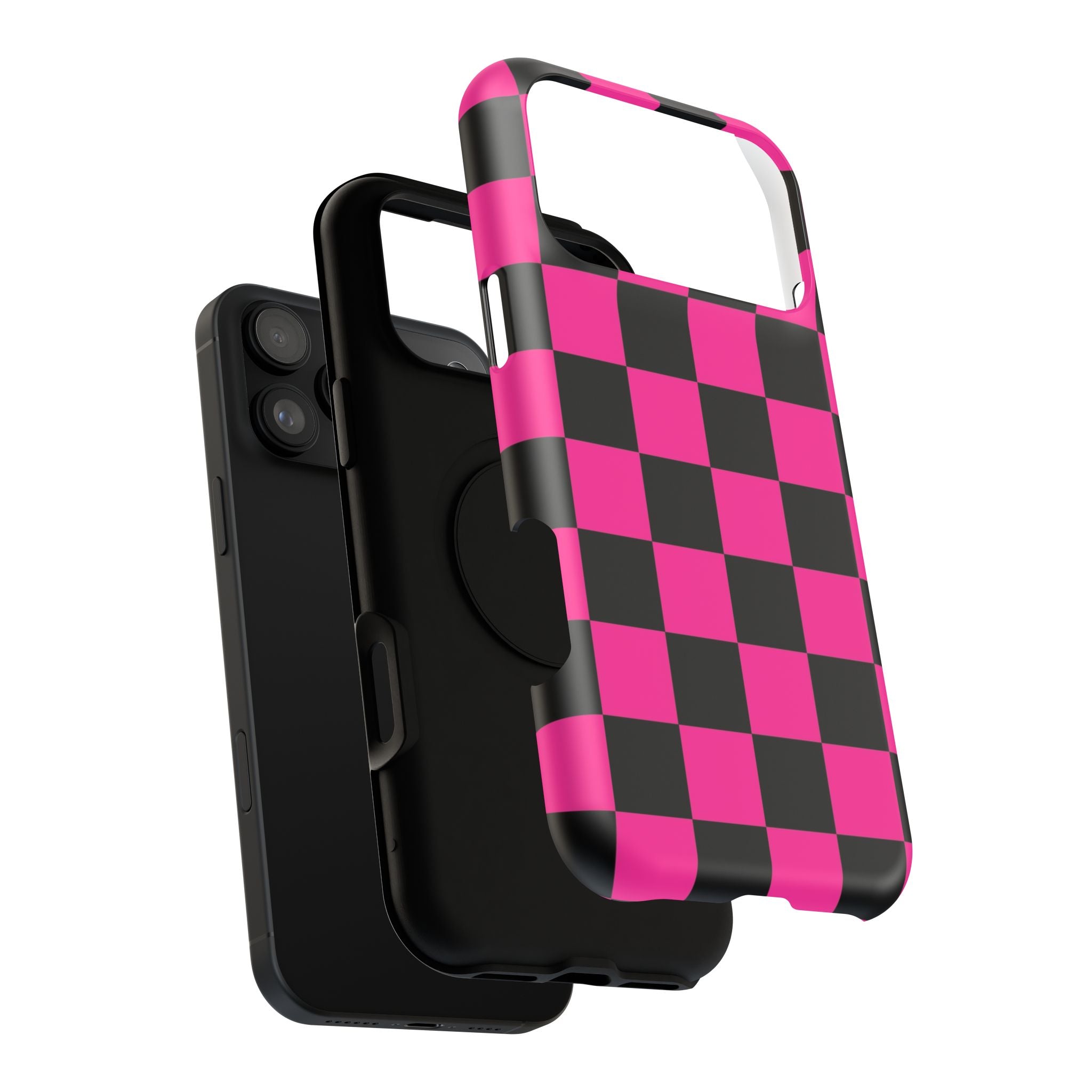 Pink Grid Tough iPhone Case