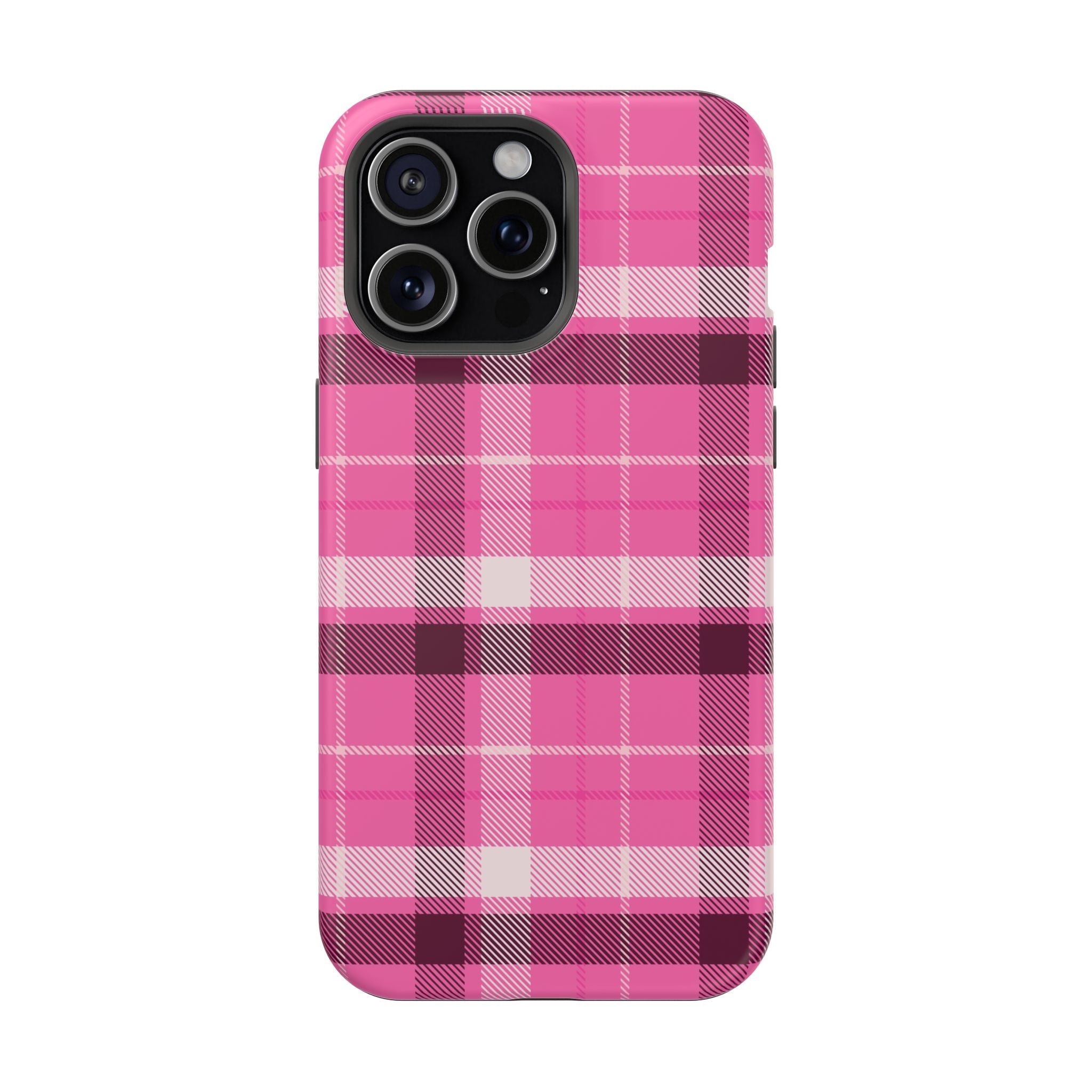 Pink Plaid Tough iPhone Case