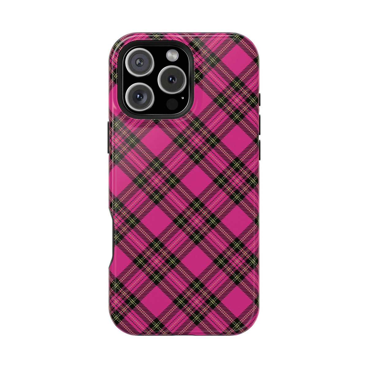Pink Tartan MagSafe Tough iPhone Case