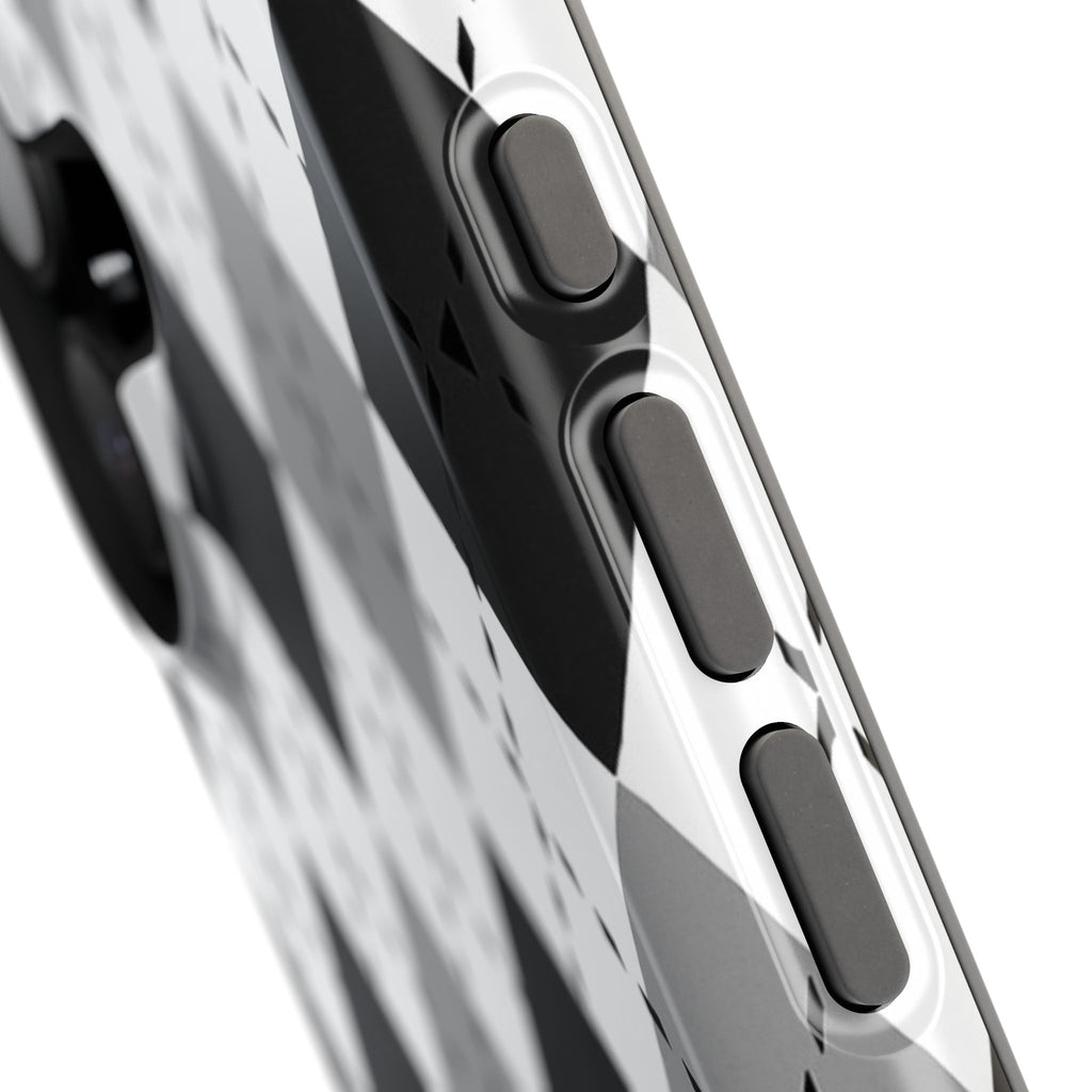 Monochrome Argyle Tough iPhone Case