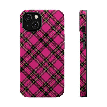 Pink Tartan MagSafe Tough iPhone Case