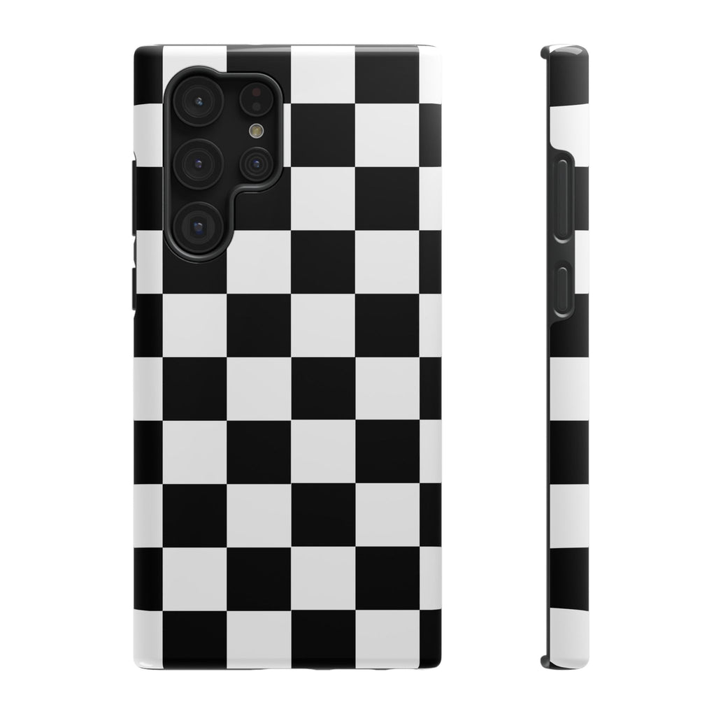 Black Grid Tough Samsung Case