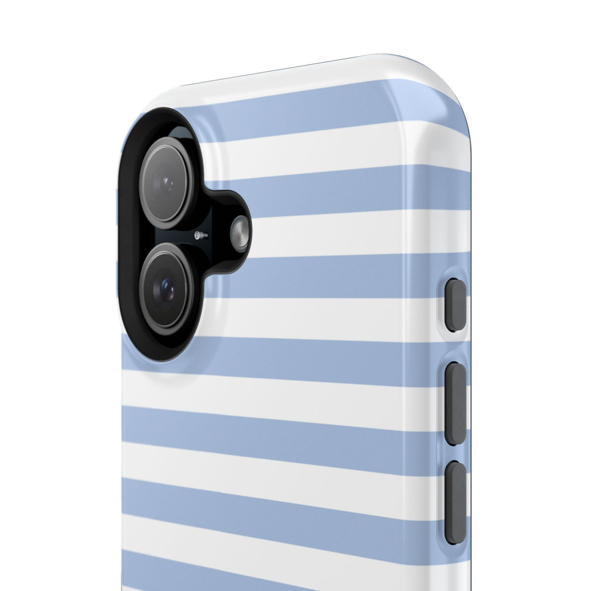 White and Blue Stripes MagSafe Tough iPhone Case