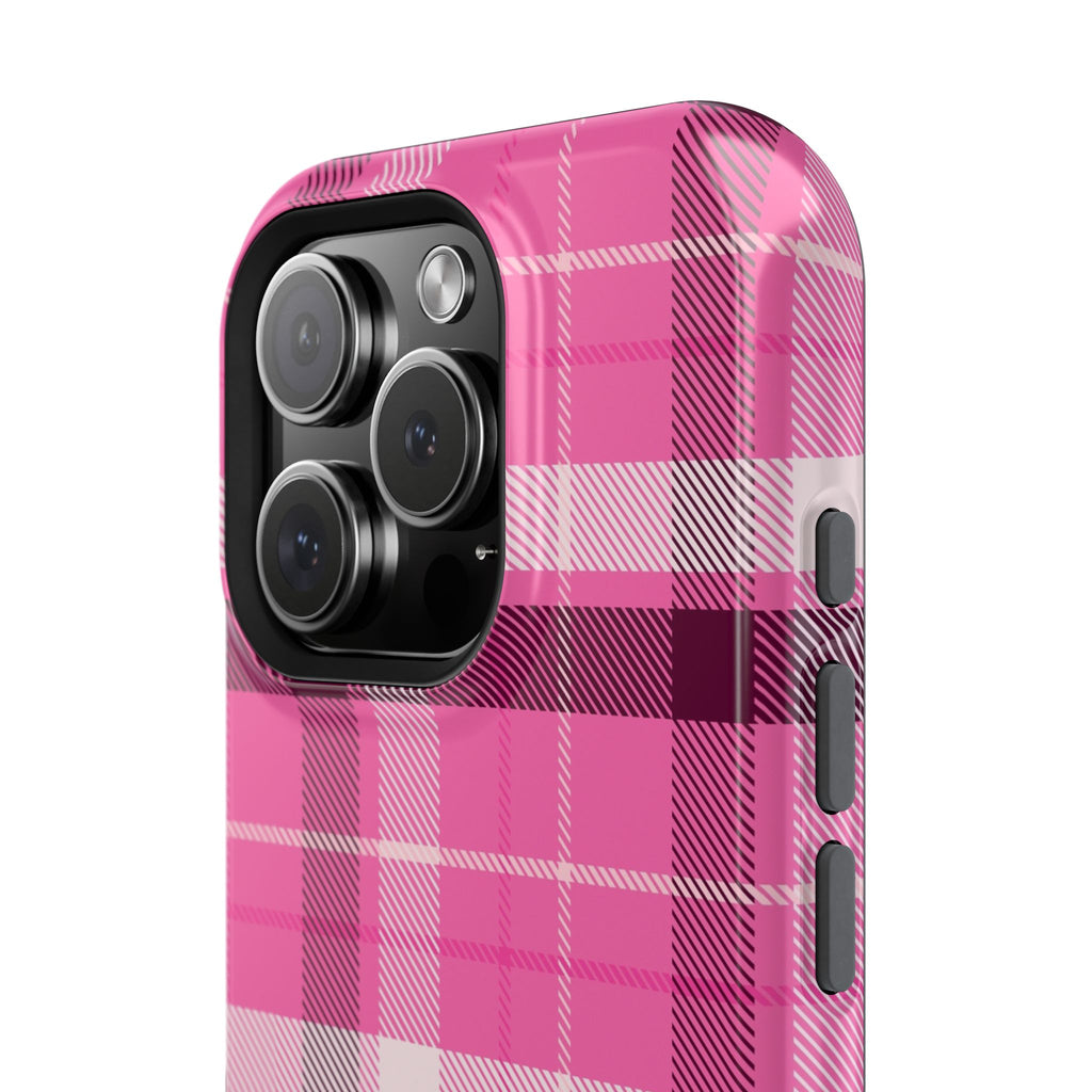 Pink Plaid Tough iPhone Case