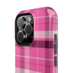 Pink Plaid Tough iPhone Case