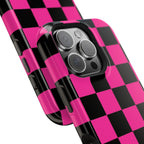 Pink Grid Tough iPhone Case