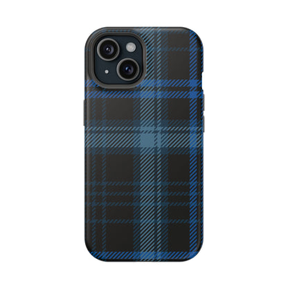 Blue Plaid MagSafe Tough iPhone Case