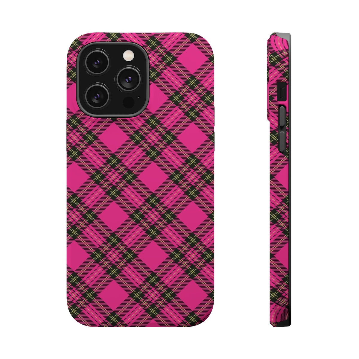 Pink Tartan MagSafe Tough iPhone Case