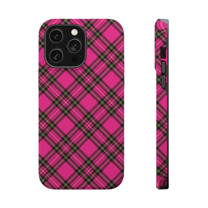 Pink Tartan MagSafe Tough iPhone Case