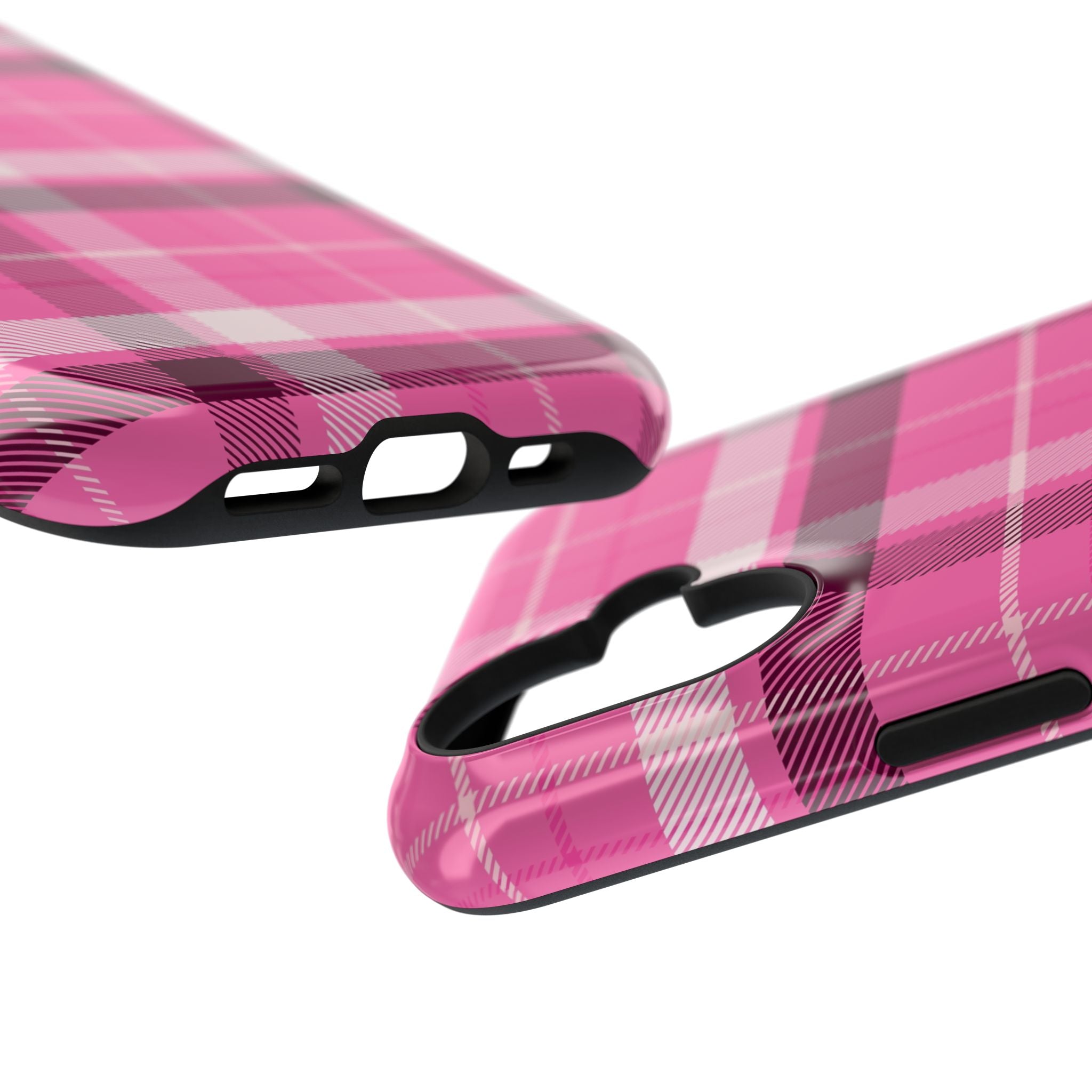 Pink Plaid Tough iPhone Case