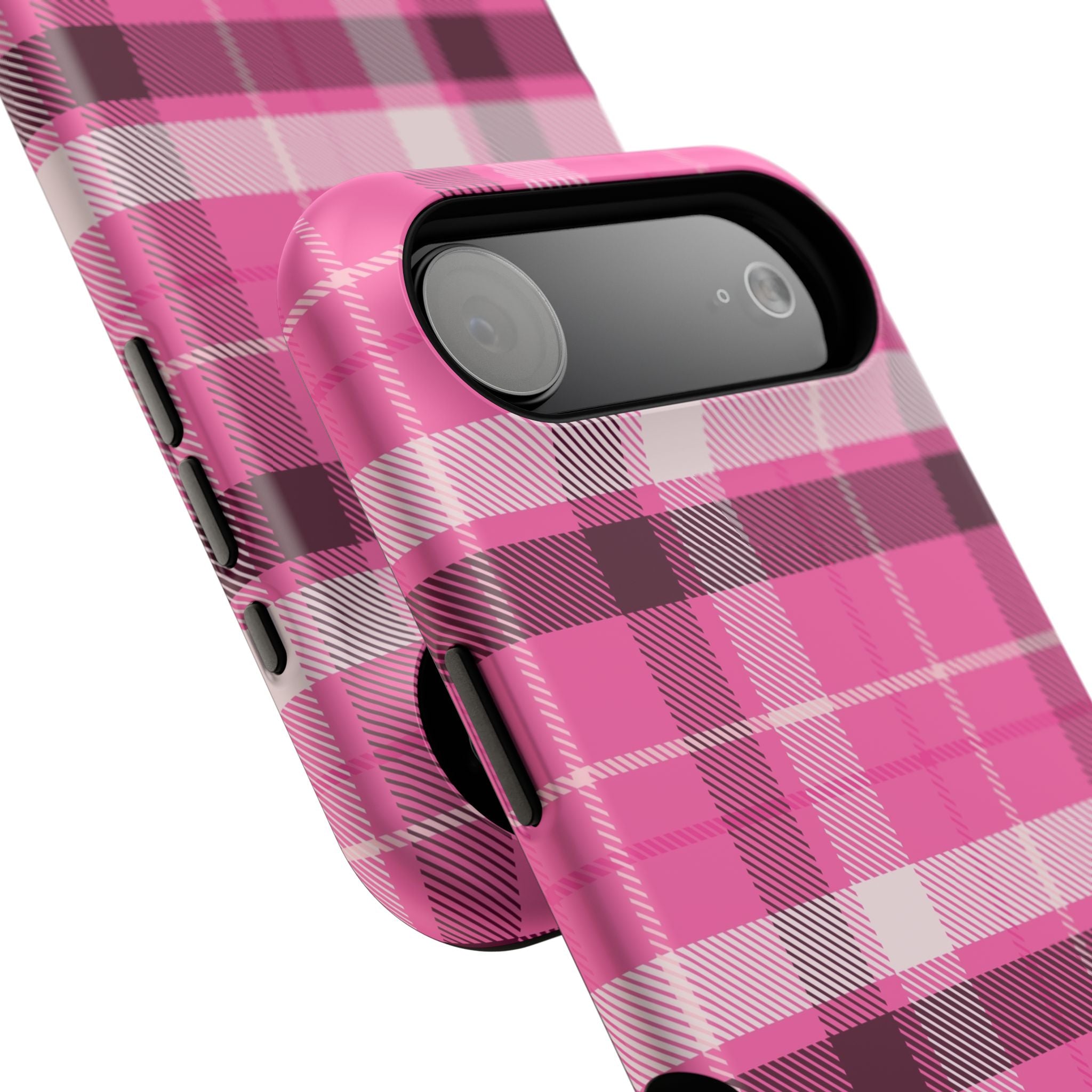 Pink Plaid Tough iPhone Case