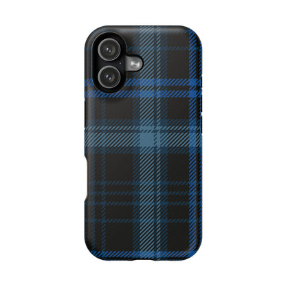 Blue Plaid MagSafe Tough iPhone Case