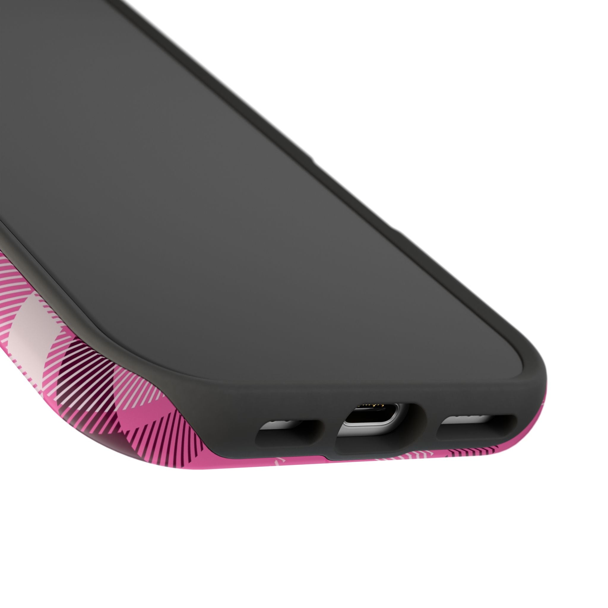 Pink Plaid Tough iPhone Case