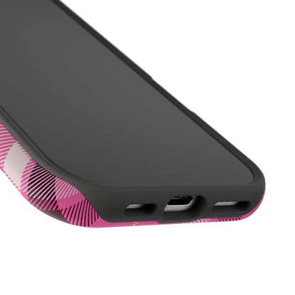 Pink Plaid MagSafe Tough iPhone Case