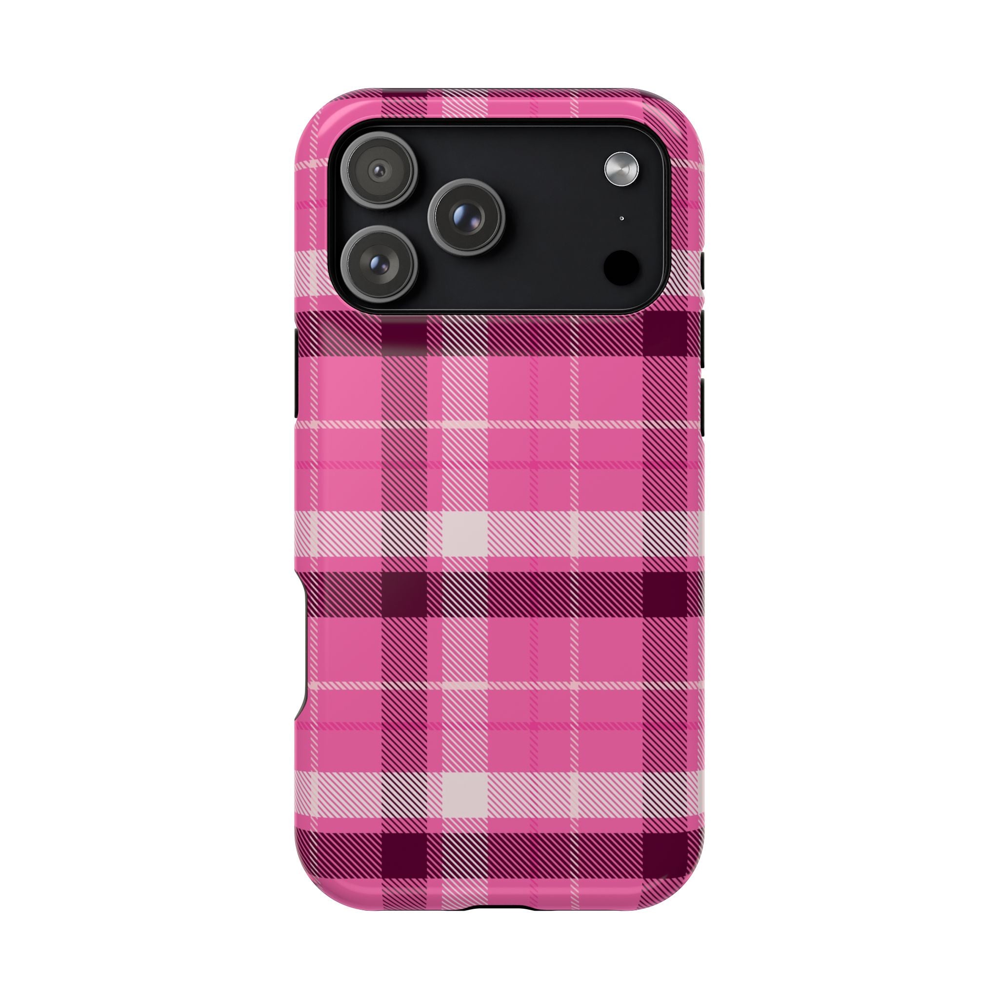 Pink Plaid Tough iPhone Case