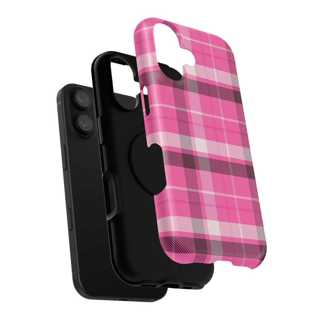 Pink Plaid Tough iPhone Case