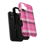 Pink Plaid Tough iPhone Case