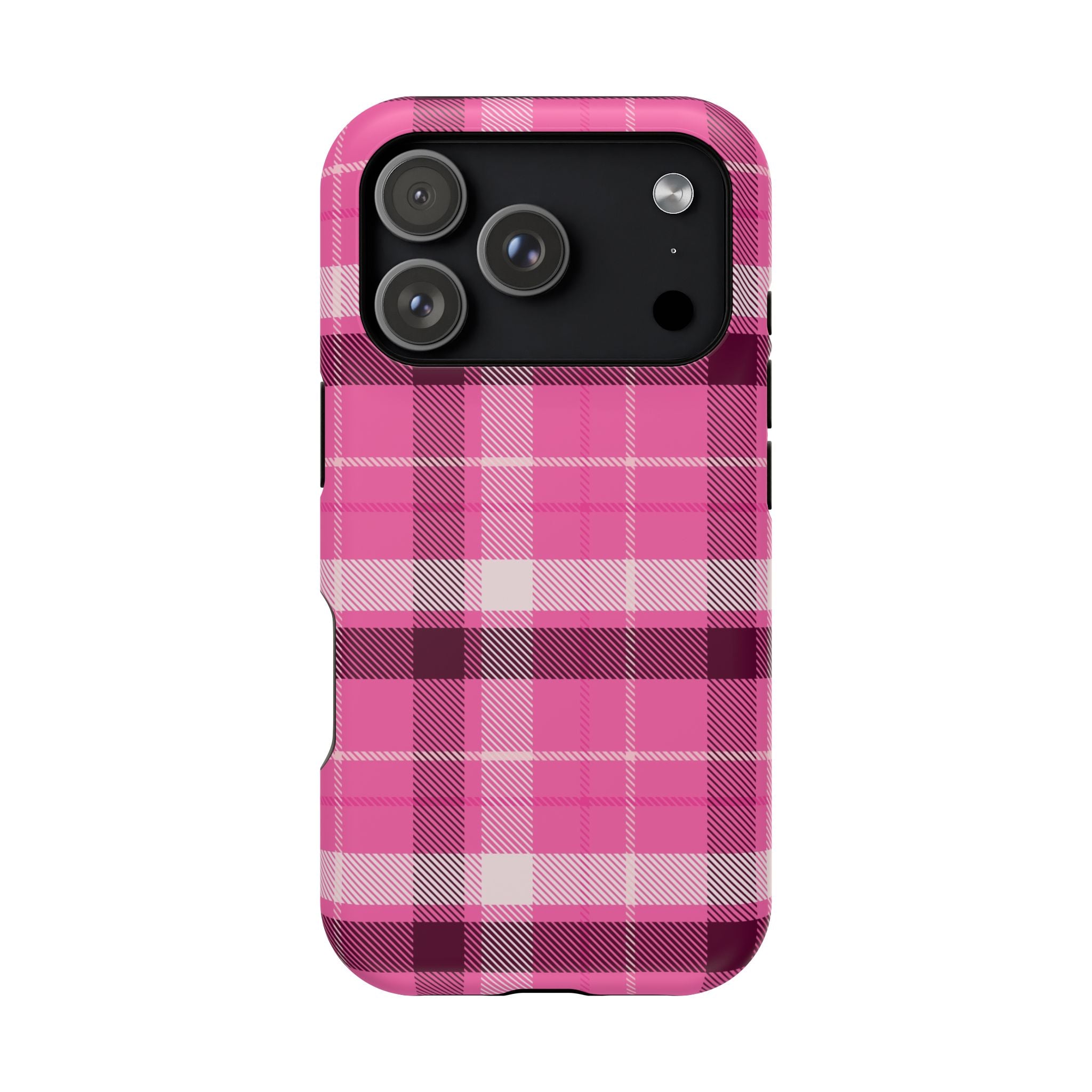 Pink Plaid Tough iPhone Case