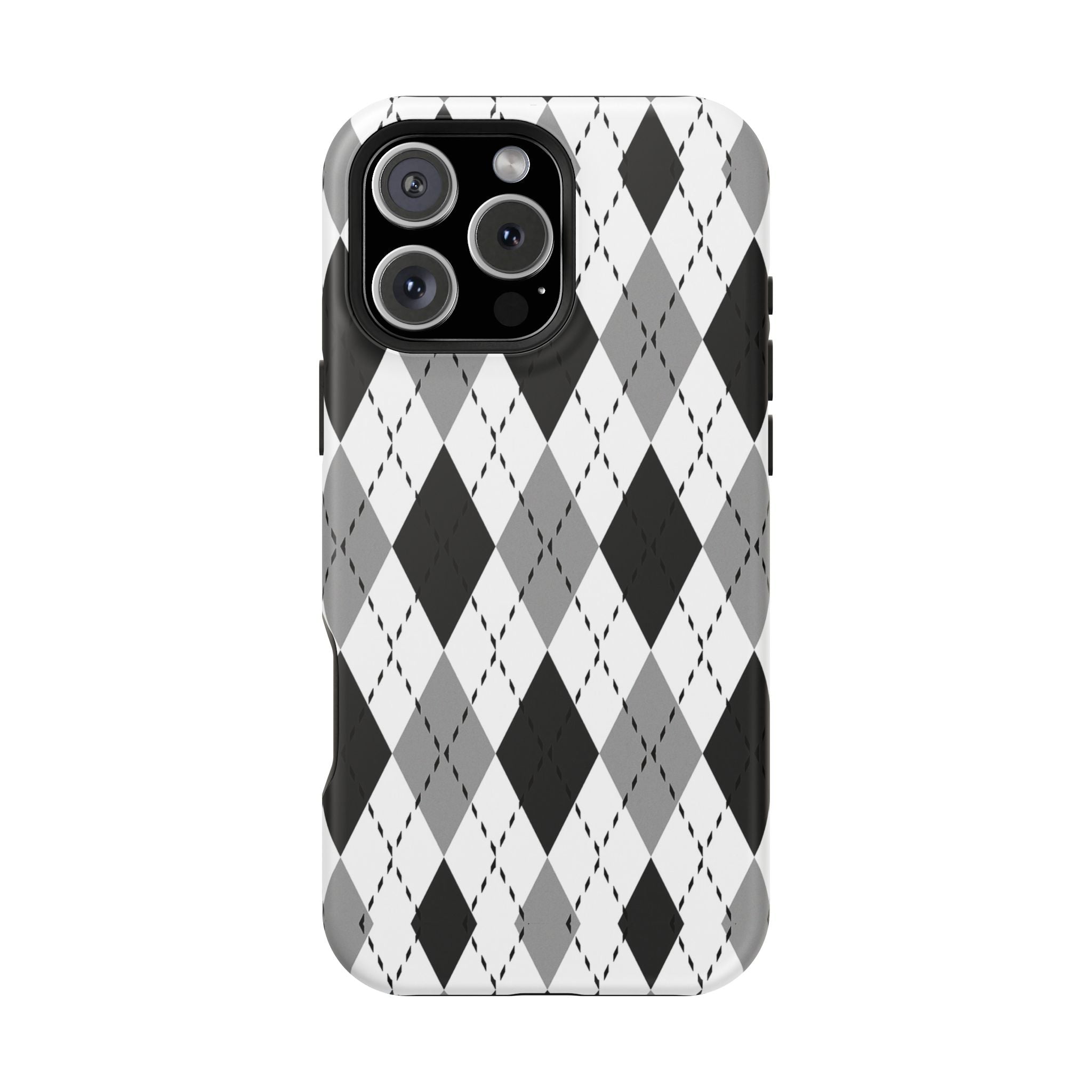 Monochrome Argyle Tough iPhone Case