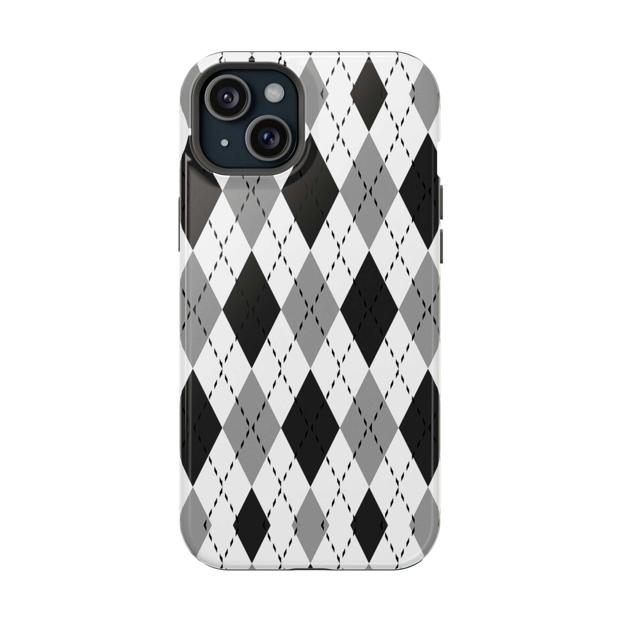 Monochrome Argyle Tough iPhone Case