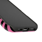 Pink and Black Stripes Tough iPhone Case