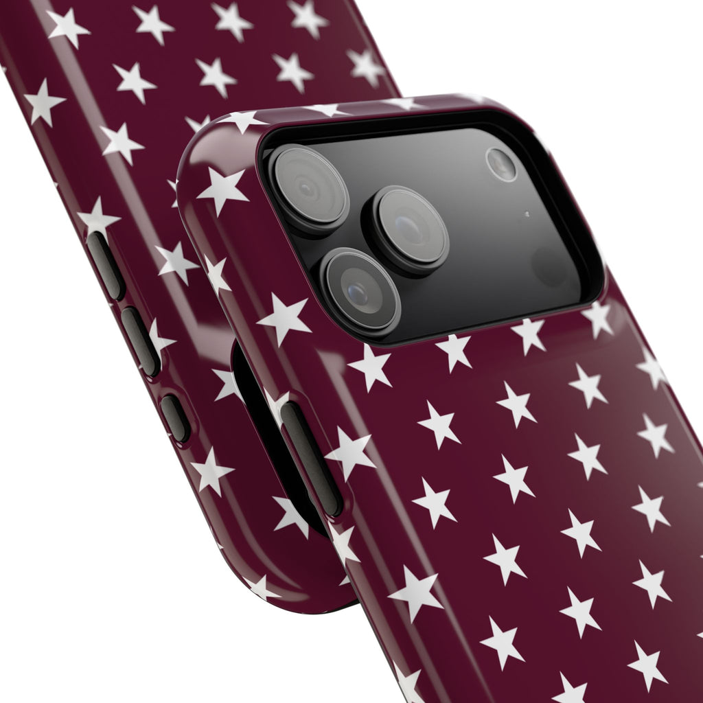 Maroon Stars Tough iPhone Case
