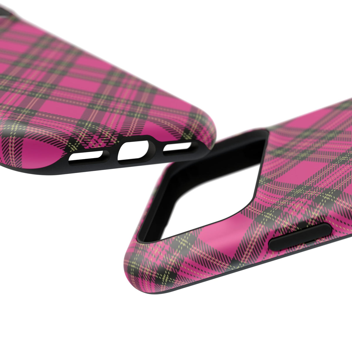 Pink Tartan MagSafe Tough iPhone Case