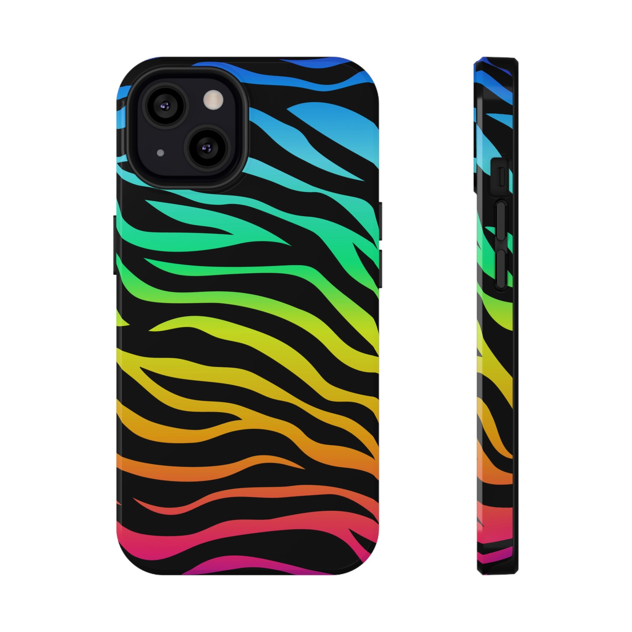 Neon Stripes Tough iPhone Case