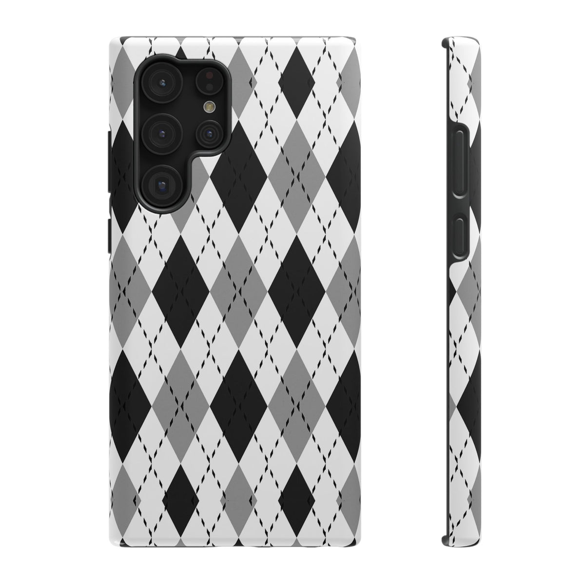 Monochrome Argyle Tough Samsung Case