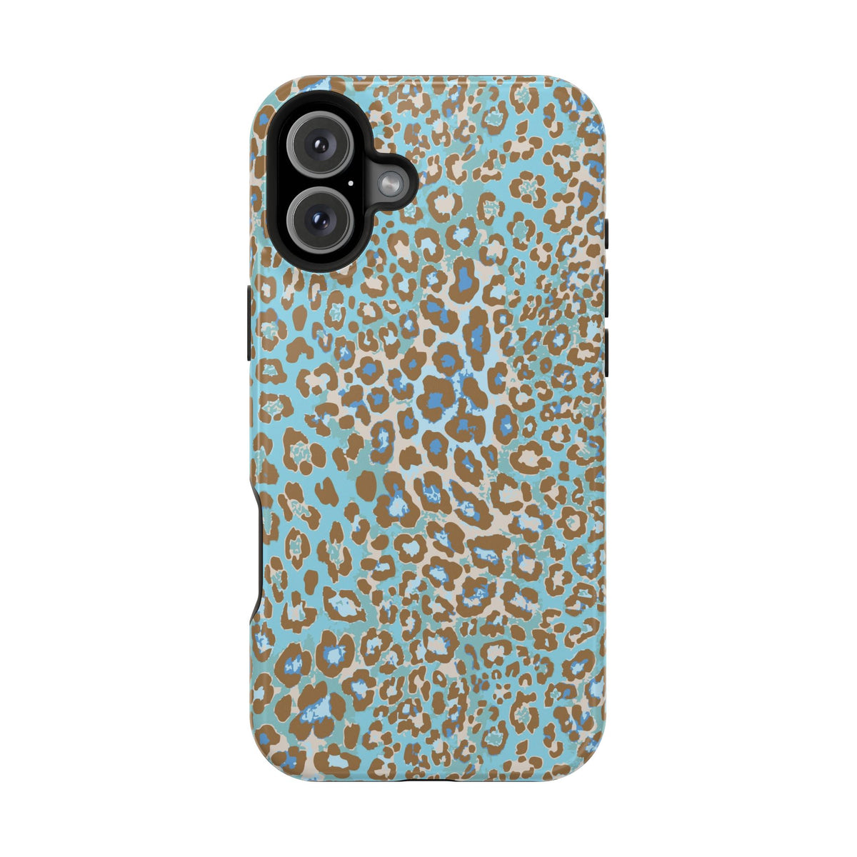 Faded Blue Leopard MagSafe Tough iPhone Case