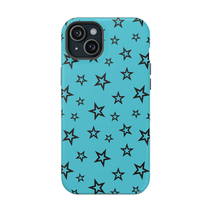 Turquoise Stars MagSafe Tough iPhone Case