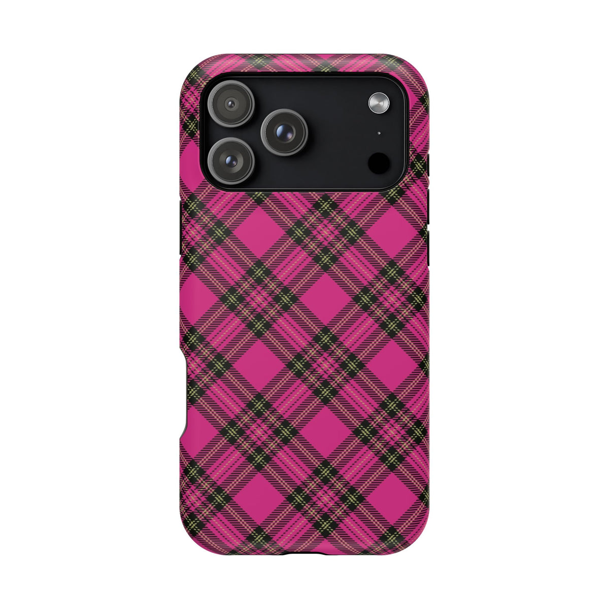 Pink Tartan MagSafe Tough iPhone Case