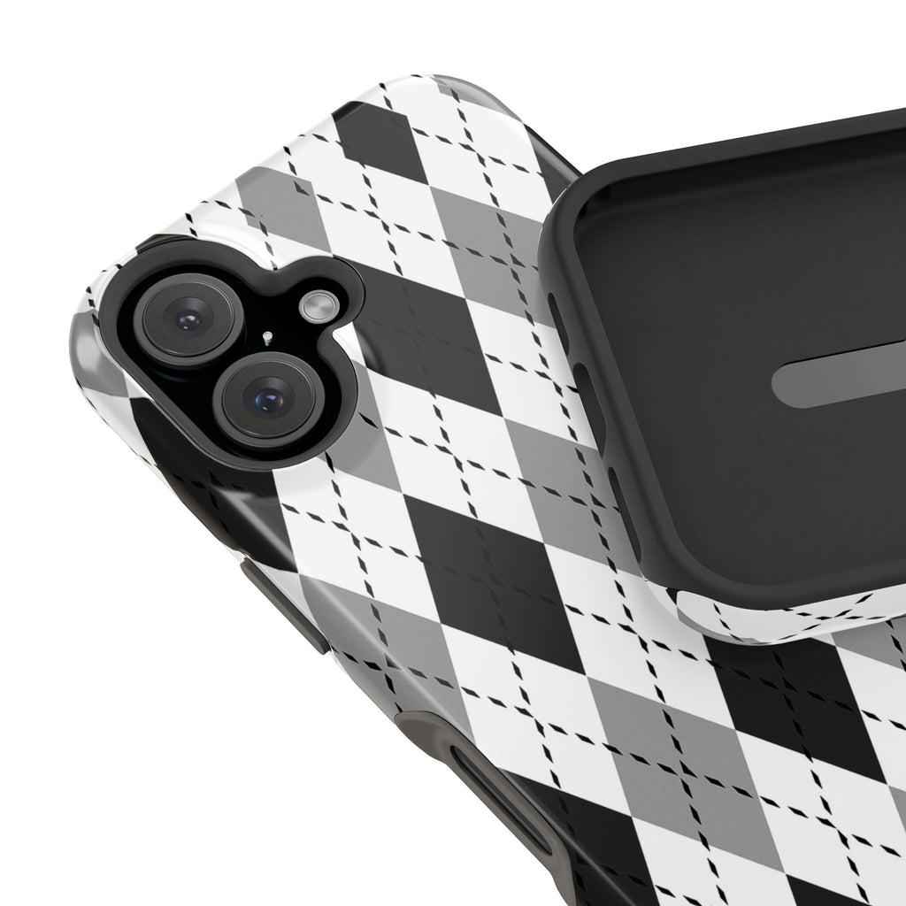 Monochrome Argyle Tough iPhone Case