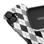 Monochrome Argyle Tough iPhone Case