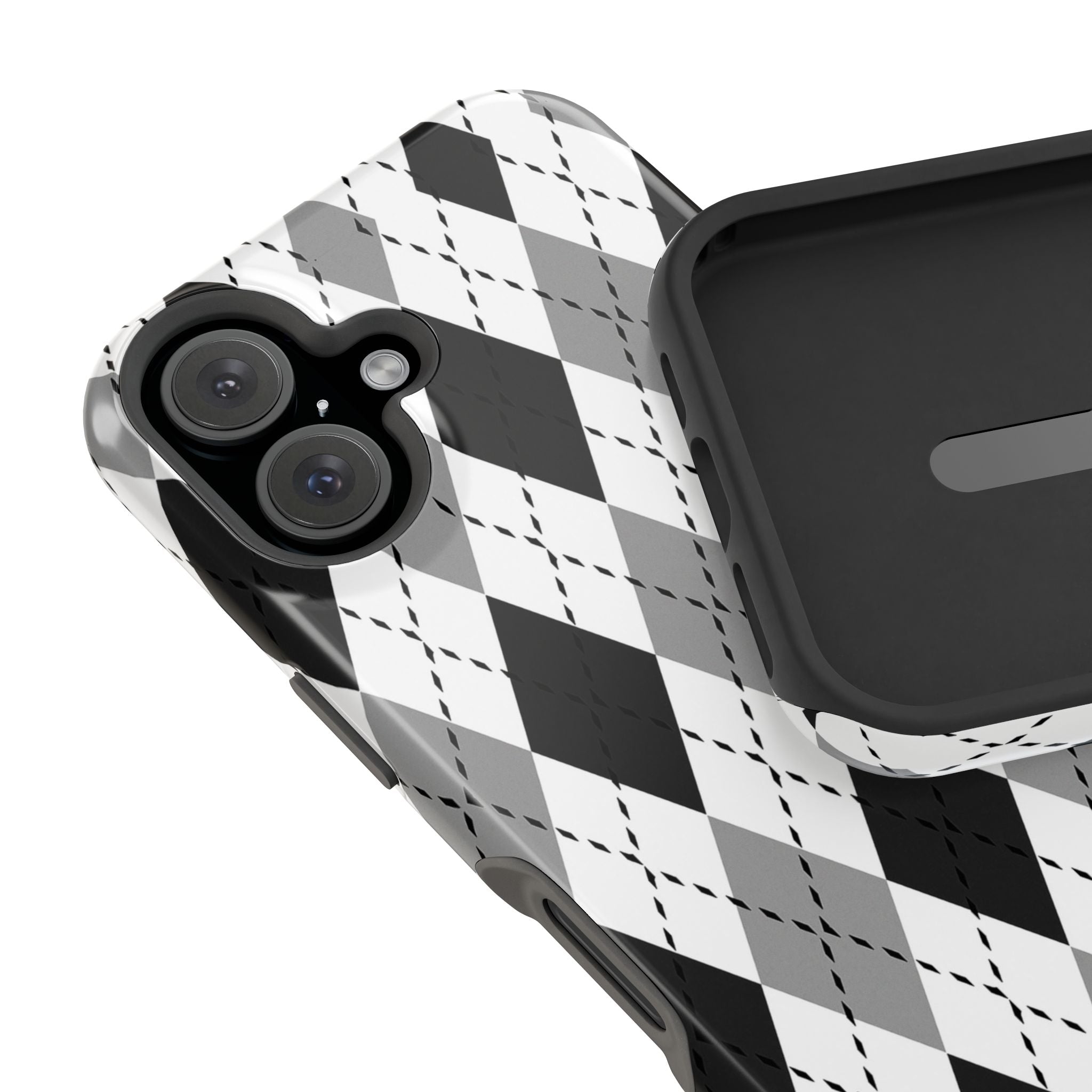 Monochrome Argyle Tough iPhone Case