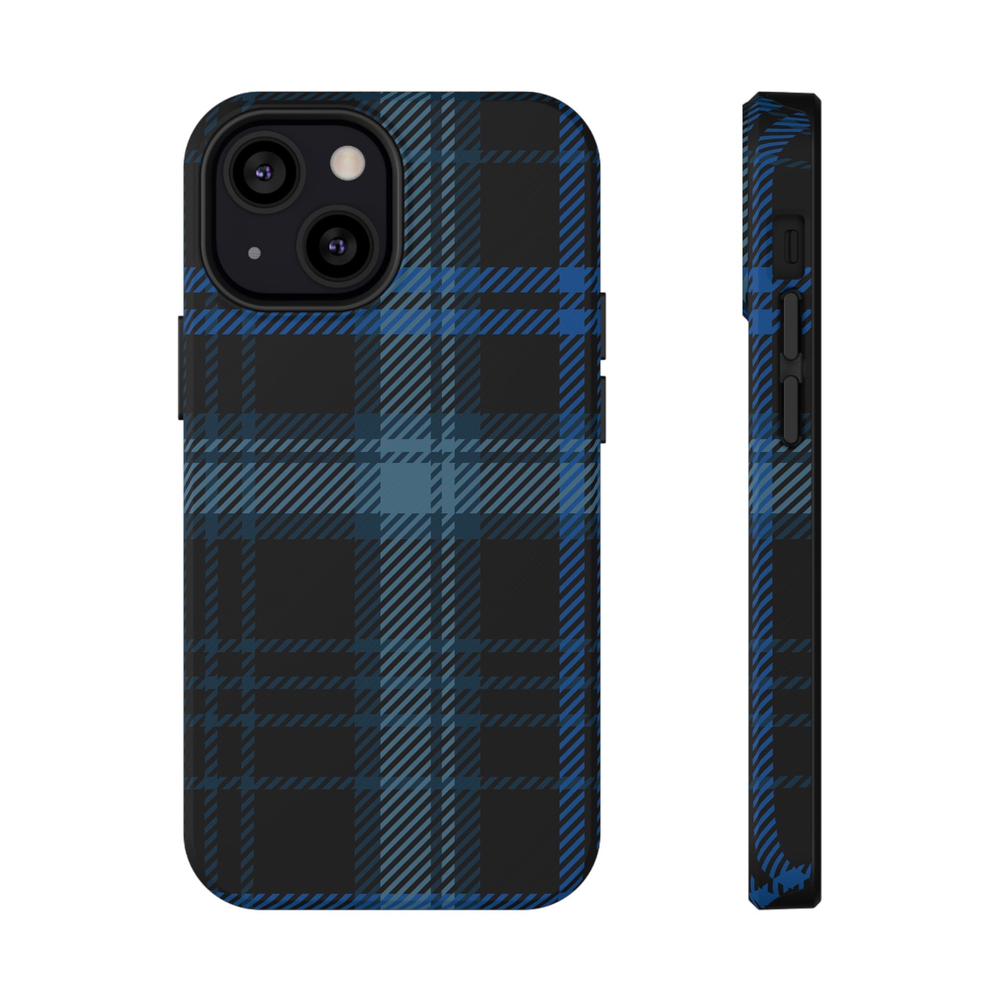 Blue Plaid Tough iPhone Case