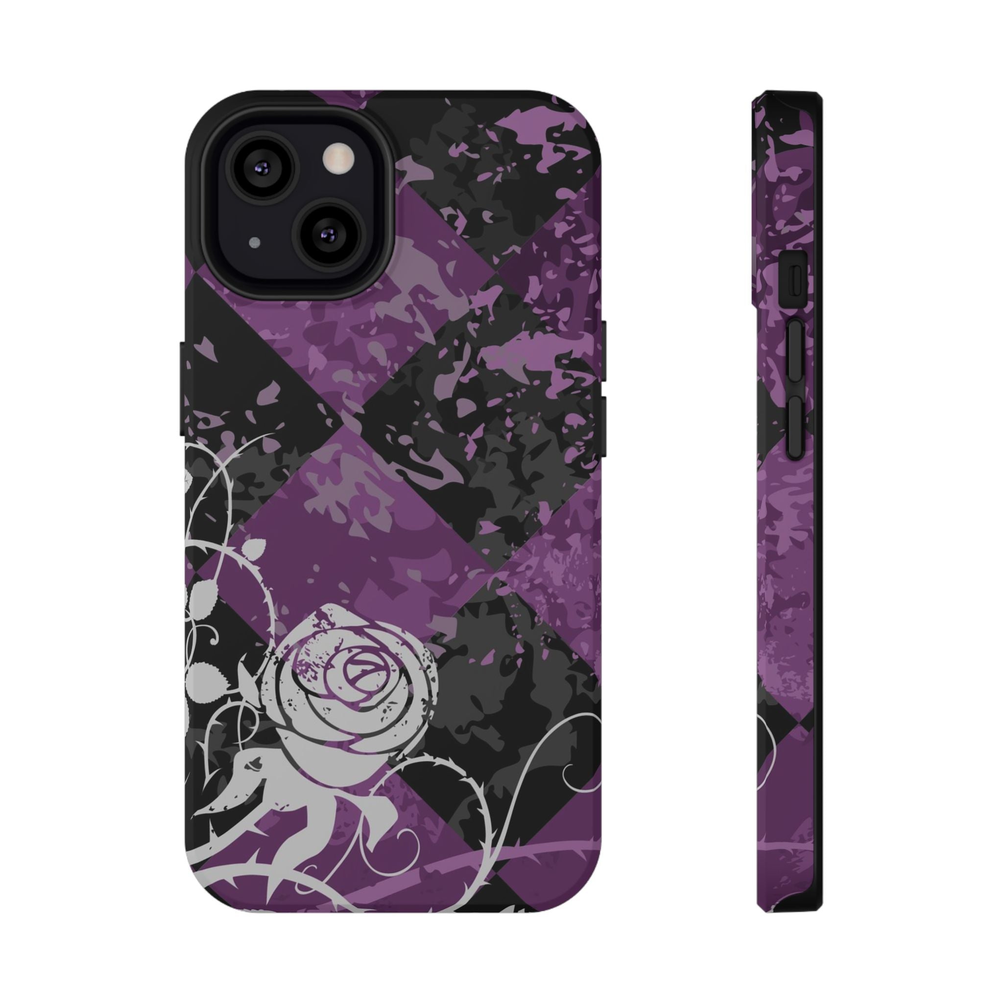 Checkered Rose Tough iPhone Case