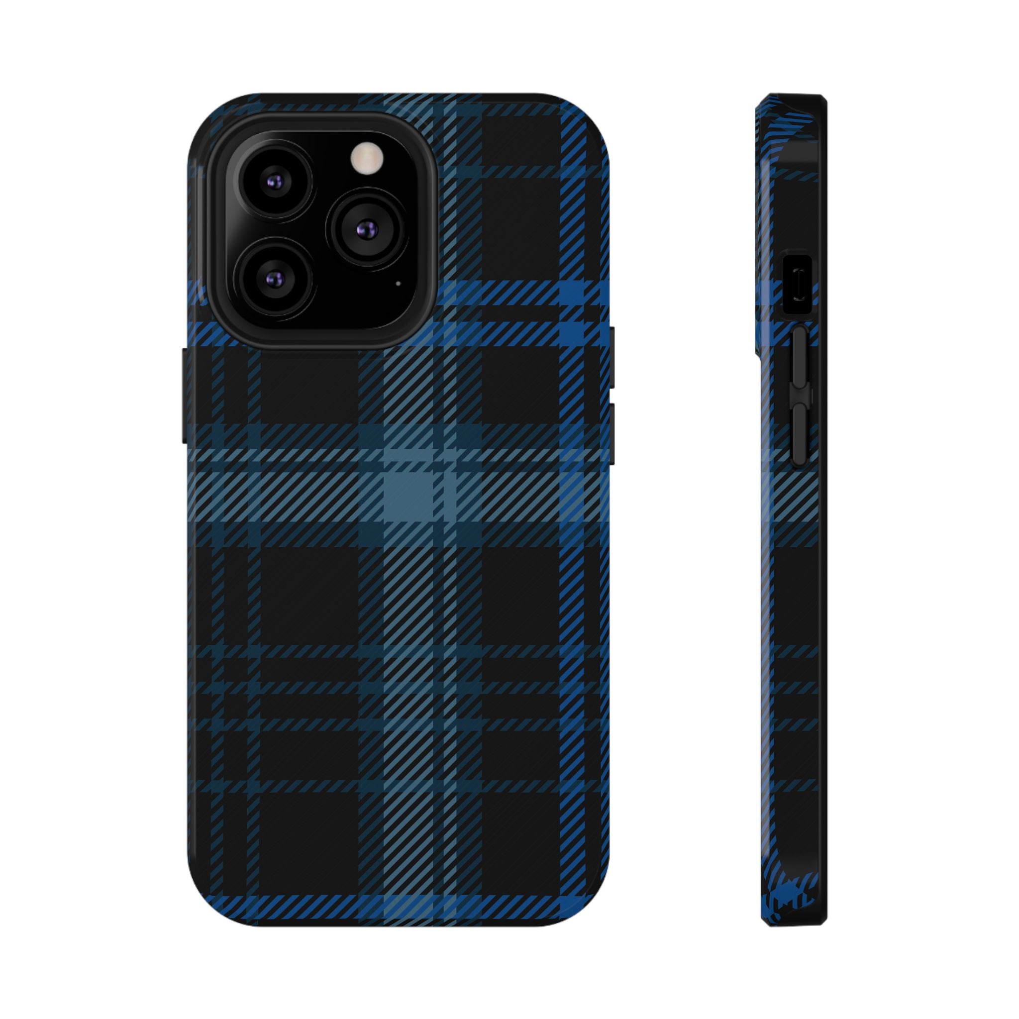 Blue Plaid Tough iPhone Case