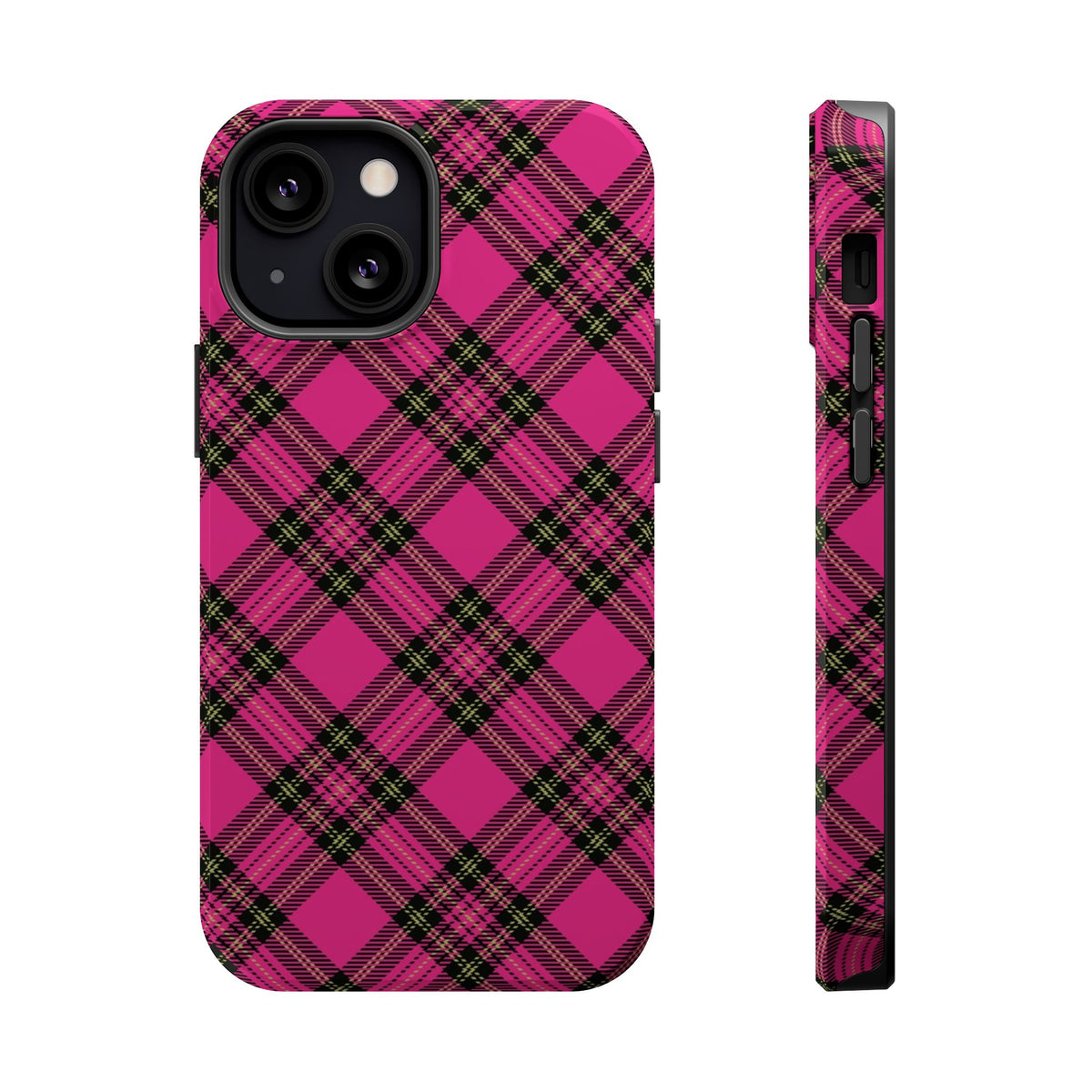 Pink Tartan MagSafe Tough iPhone Case