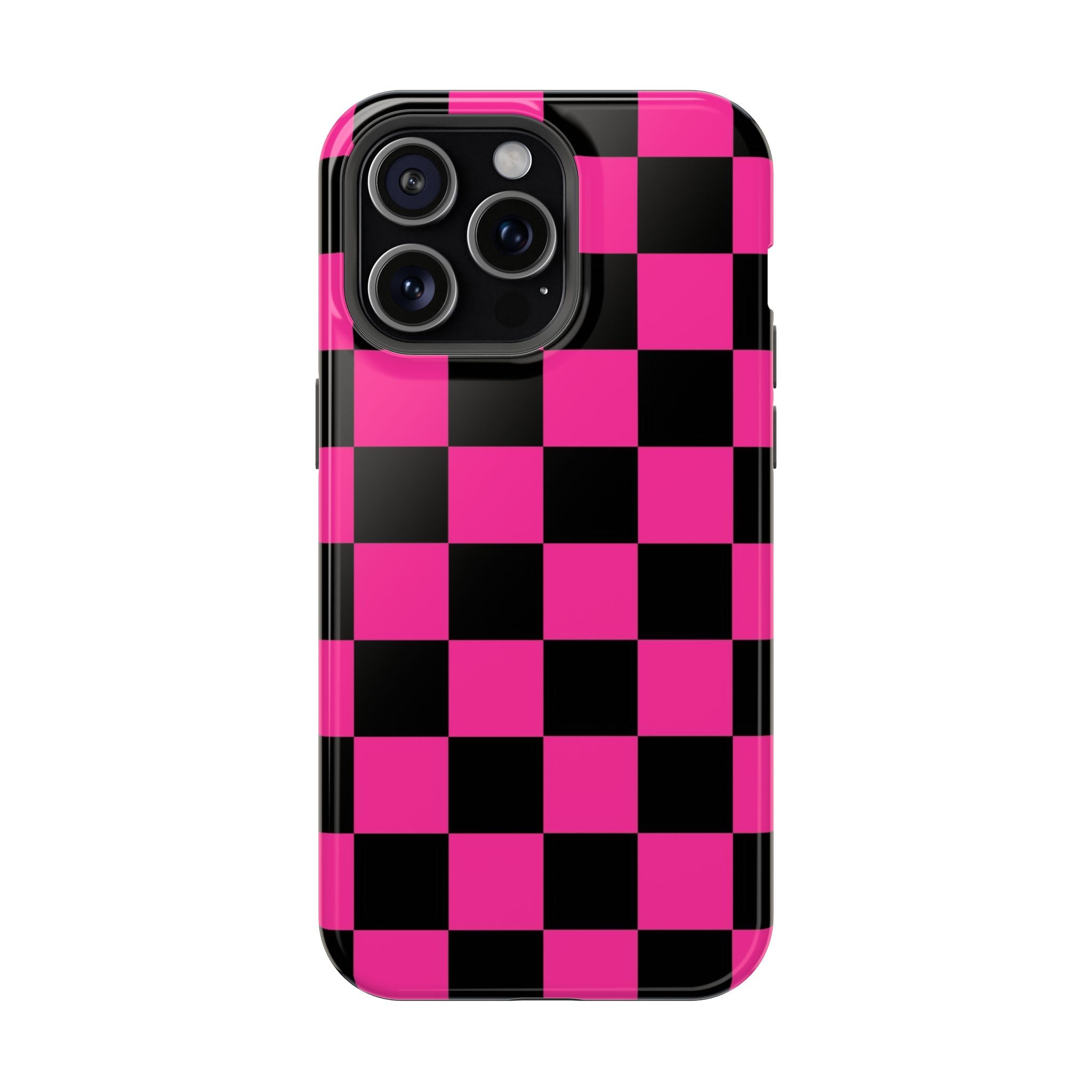 Pink Grid Tough iPhone Case