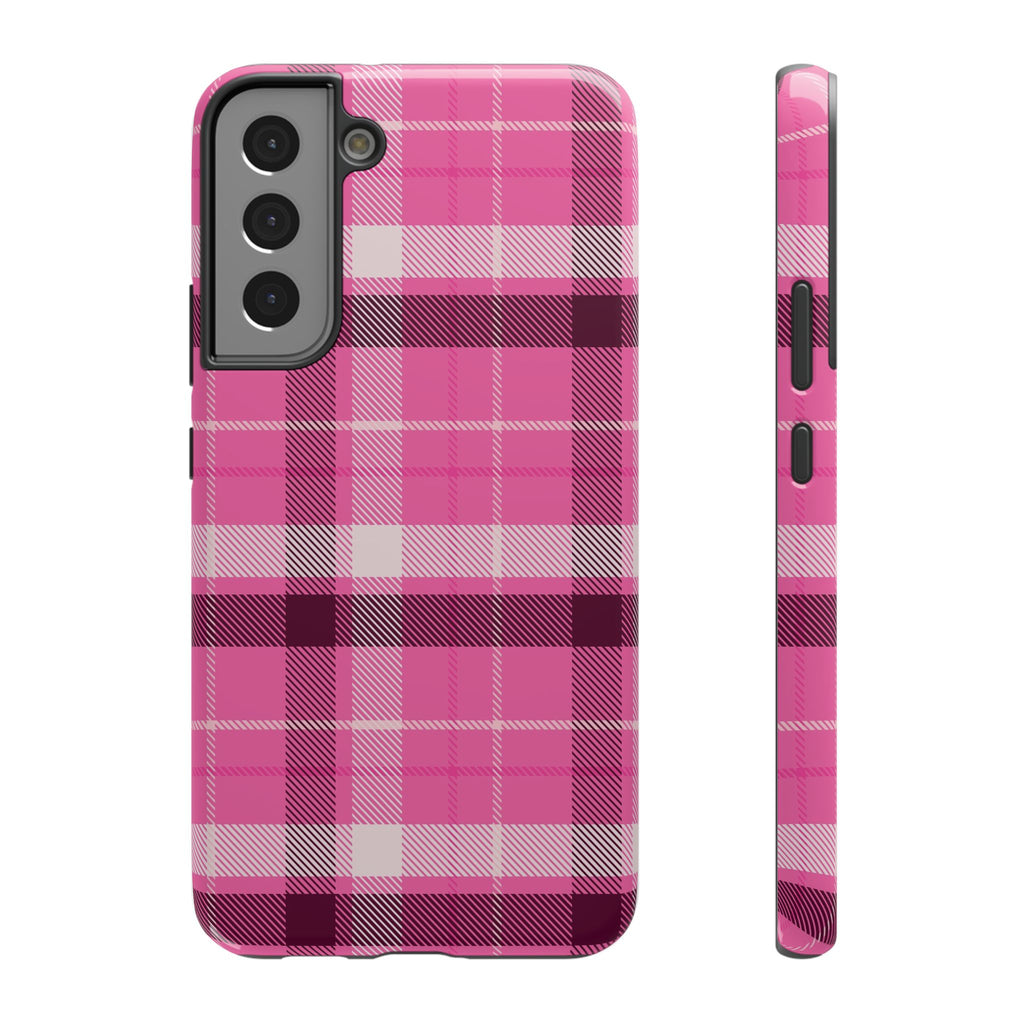 Pink Plaid Tough Samsung Case