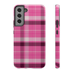 Pink Plaid Tough Samsung Case